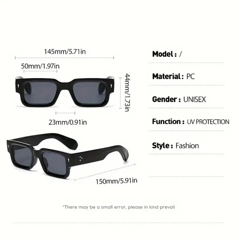 Chunky Square Frame Sunglasses Fashion Eyewear Brown Men Classic Style Hip Hop‎